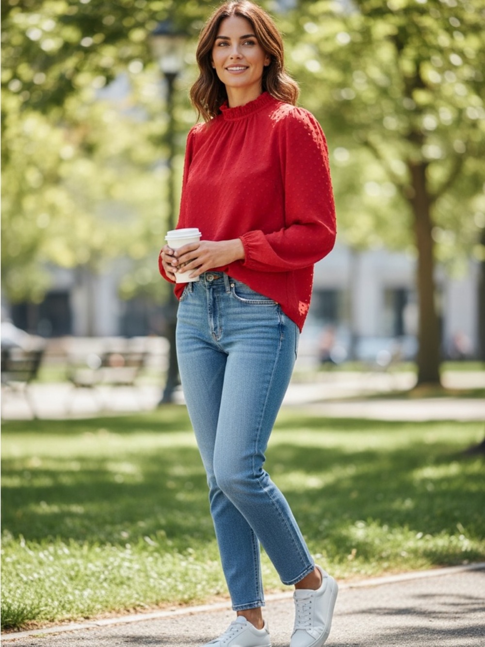 LOFT Scarlet Textured Blouse